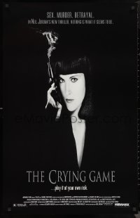 9z1266 CRYING GAME 25x39 1sh 1992 Neil Jordan classic, great image of Miranda Richardson with smoking gun!