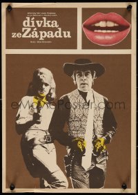 9z0450 CAT BALLOU Czech 11x16 1975 different Subrt art of sexy cowgirl Jane Fonda & Lee Marvin!