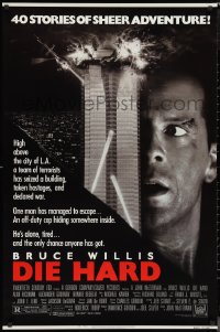 9z1274 DIE HARD 1sh 1988 Bruce Willis vs twelve terrorists, action classic, with borders!