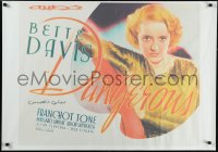 9z0201 DANGEROUS Egyptian poster R2000s best c/u of alcoholic actress Bette Davis in gold dress!