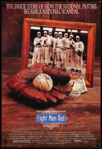 9z1279 EIGHT MEN OUT 1sh 1988 John Sayles, John Cusack, Chicago Black Sox, baseball!