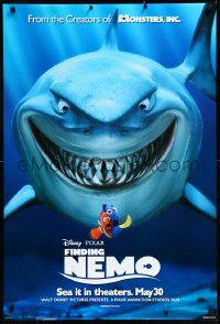 9z1287 FINDING NEMO advance DS 1sh 2003 best Disney & Pixar animated fish movie, huge image of Bruce