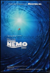 9z1286 FINDING NEMO advance DS 1sh 2003 Disney & Pixar, Nemo surrounded by huge school of fish!