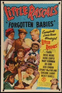 9z1293 FORGOTTEN BABIES 1sh R1952 Our Gang, Spanky, Farina, Buckwheat, Little Rascals!