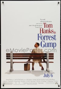 9z1294 FORREST GUMP advance DS 1sh 1994 Tom Hanks sits on bench, Robert Zemeckis classic!