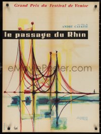 9z0599 TOMORROW IS MY TURN teaser French 23x30 1962 cool Clement Hurel artwork of bridge!