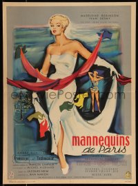 9z0630 MANNEQUINS OF PARIS French 16x22 1957 Andre Hunebelle's Mannequins de Paris, Bertrand art!