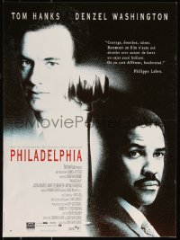 9z0634 PHILADELPHIA French 15x21 1993 Tom Hanks, Denzel Washington, directed by Jonathan Demme!