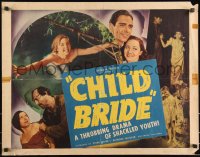 9z0657 CHILD BRIDE 1/2sh 1938 sexy woman swimming, a throbbing drama of shackled youth, rare!