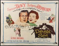 9z0669 DESK SET 1/2sh 1957 Spencer Tracy & Katharine Hepburn make the office a wonderful place!