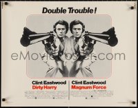 9z0672 DIRTY HARRY/MAGNUM FORCE 1/2sh 1975 cool mirror image of Clint Eastwood, double trouble!