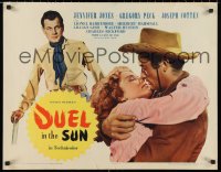 9z0674 DUEL IN THE SUN style B 1/2sh 1947 Jennifer Jones, Gregory Peck & Cotten in King Vidor epic, rare!