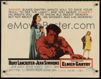 9z0676 ELMER GANTRY style A 1/2sh 1960 Burt Lancaster, Jean Simmons, Shirley Jones & Patti Page!