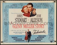 9z0683 GLENN MILLER STORY 1/2sh R1960 James Stewart in title role, June Allyson, cool border art!