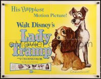 9z0701 LADY & THE TRAMP 1/2sh R1962 Disney classic dog cartoon, great images of cast!