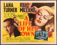 9z0702 LIFE OF HER OWN style A 1/2sh 1950 image of sexy Lana Turner, plus Ray Milland!