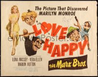 9z0703 LOVE HAPPY 1/2sh R1953 Marx Brothers, the picture that discovered sexy Marilyn Monroe!