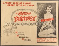 9z0711 NATURE'S PARADISE 1/2sh 1960 actually filmed at a nudist colony, great artwork!