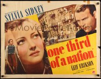 9z0715 ONE THIRD OF A NATION style B 1/2sh 1939 close-up image of pretty Sylvia Sidney, ultra rare!