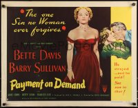 9z0718 PAYMENT ON DEMAND style A 1/2sh 1951 he committed the sin Bette Davis couldn't forgive!
