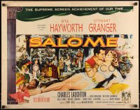 9z0724 SALOME style A 1/2sh 1953 sexy Biblical Rita Hayworth, Stewart Granger, Laughton as King Herod