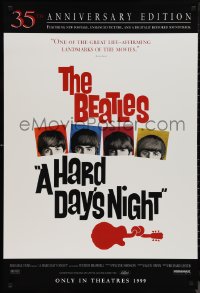 9z1309 HARD DAY'S NIGHT advance 1sh R1999 The Beatles in their first film, John, Paul, George & Ringo!