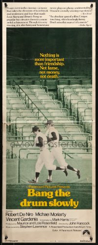 9z0763 BANG THE DRUM SLOWLY int'l insert 1973 Robert De Niro, image of New York Yankees baseball stadium!