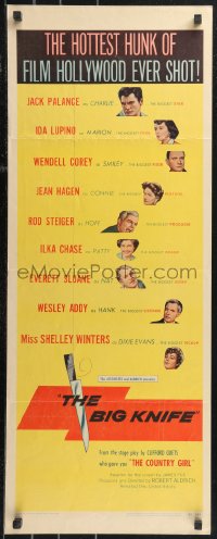 9z0767 BIG KNIFE insert 1955 Aldrich, Jack Palance, Ida Lupino, Shelley Winters, Rod Steiger!