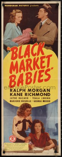 9z0769 BLACK MARKET BABIES insert 1946 Kane Richmond, sleazy women sell their infants for cash!
