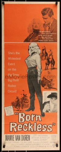 9z0771 BORN RECKLESS insert 1959 great full-length image of sexy cowgirl Mamie Van Doren!