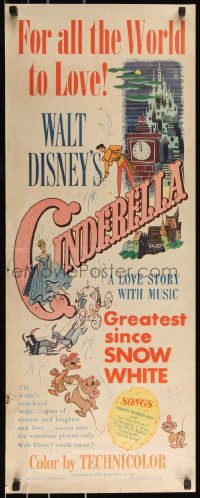 9z0777 CINDERELLA insert 1950 Walt Disney classic romantic musical fantasy cartoon, great montage!