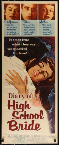 9z0789 DIARY OF A HIGH SCHOOL BRIDE insert 1959 AIP bad girl, it's not true what they say!