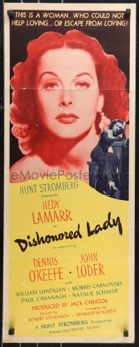 9z0790 DISHONORED LADY insert 1947 close up of super sexy Hedy Lamarr who could not help loving!