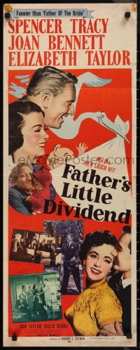 9z0795 FATHER'S LITTLE DIVIDEND insert 1951 Elizabeth Taylor with Billie Burke & puppy!
