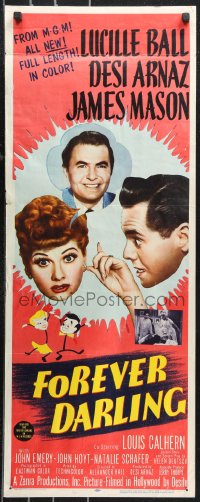 9z0799 FOREVER DARLING insert 1956 art of James Mason, Desi Arnaz & Lucille Ball, I Love Lucy!
