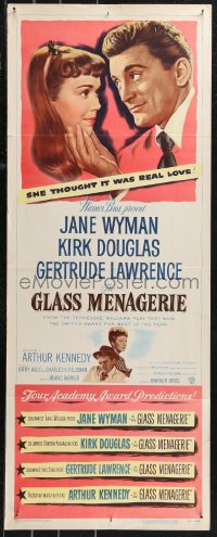 9z0806 GLASS MENAGERIE insert 1950 Jane Wyman thinks she loves Kirk Douglas, Tennessee Williams!