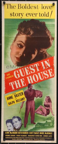 9z0808 GUEST IN THE HOUSE insert 1944 close-up of mentally ill Anne Baxter + painter Ralph Bellamy!