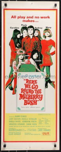 9z0812 HERE WE GO ROUND THE MULBERRY BUSH insert 1968 Judy Geeson, Barry Evans, Angela Scoular!