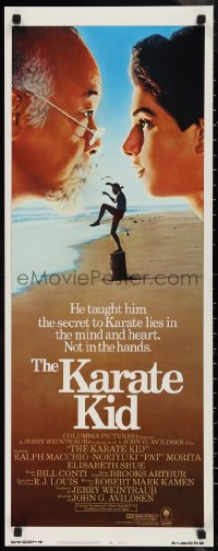 9z0826 KARATE KID int'l insert 1984 Pat Morita, Ralph Macchio, teen martial arts classic!