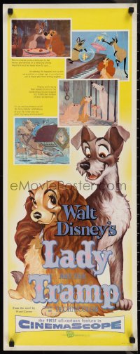 9z0828 LADY & THE TRAMP insert 1955 Disney classic dog cartoon, includes the spaghetti scene!