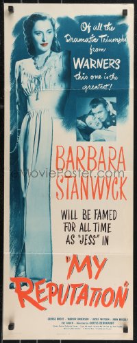 9z0840 MY REPUTATION insert 1946 bad Barbara Stanwyck thought she knew what she was doing, rare!