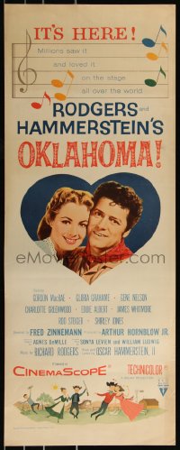9z0844 OKLAHOMA insert 1956 Gordon MacRae, Shirley Jones, Rodgers & Hammerstein musical!