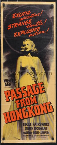 9z0848 PASSAGE FROM HONG KONG insert 1941 sexy Lucile Fairbanks, exotic, strange, explosive!