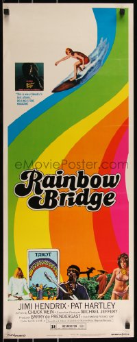 9z0858 RAINBOW BRIDGE insert 1972 Jimi Hendrix, wild psychedelic surfing & tarot card image!