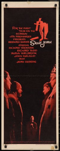 9z0863 SAINT JOAN insert 1957 Jean Seberg as Joan of Arc, directed by Otto Preminger, Saul Bass art!