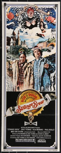 9z0887 STRANGE BREW insert 1983 art of hosers Rick Moranis & Dave Thomas with beer by John Solie!