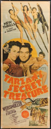 9z0894 TARZAN'S SECRET TREASURE insert 1941 Weissmuller, Maureen O'Sullivan & Sheffield!