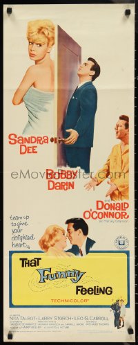 9z0896 THAT FUNNY FEELING insert 1965 sexy Sandra Dee in towel, Bobby Darin, Donald O'Connor!