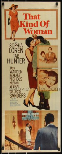 9z0897 THAT KIND OF WOMAN insert 1959 sexy Sophia Loren, Tab Hunter & George Sanders, Sidney Lumet!