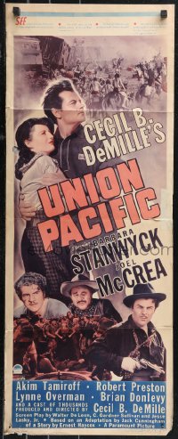 9z0903 UNION PACIFIC insert R1943 Cecil B. DeMille, Barbara Stanwyck, Joel McCrea!
